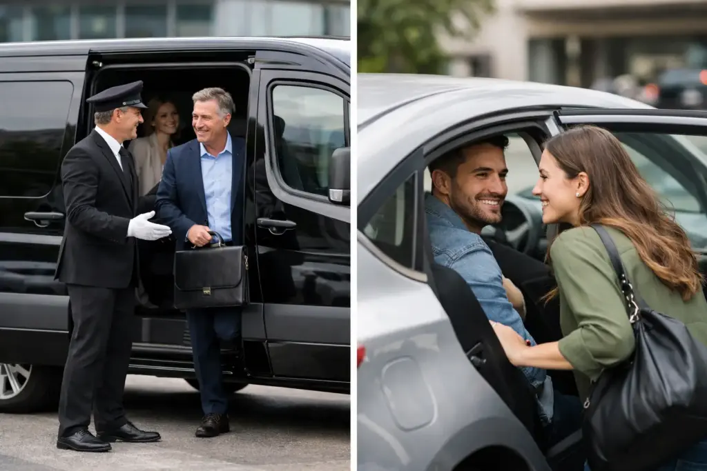 chauffeured shuttle vs ride share