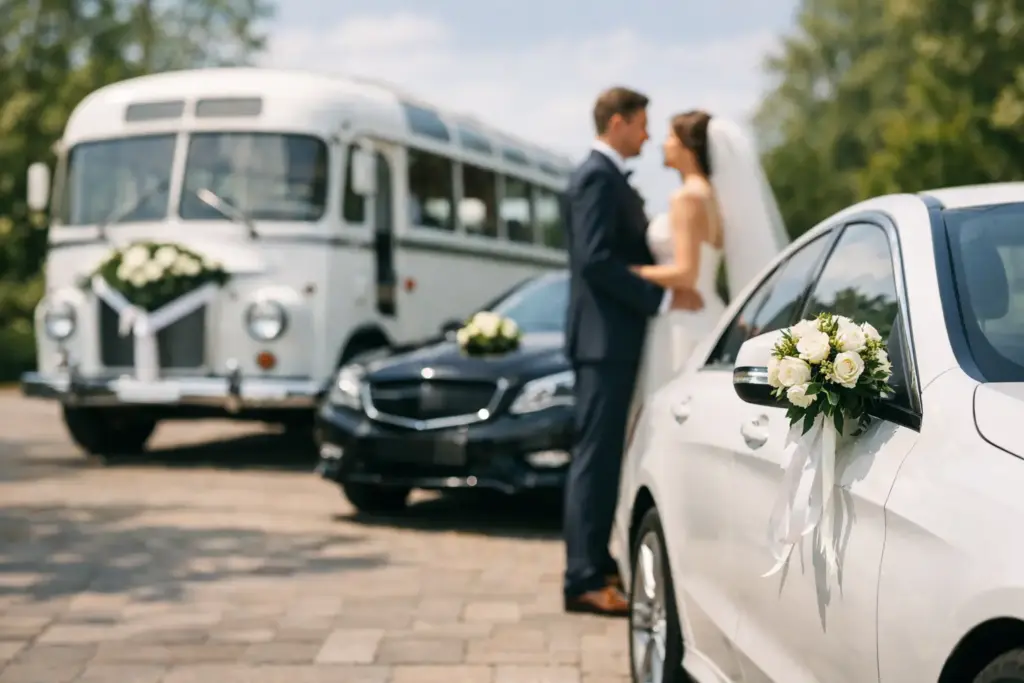 wedding bus or cars