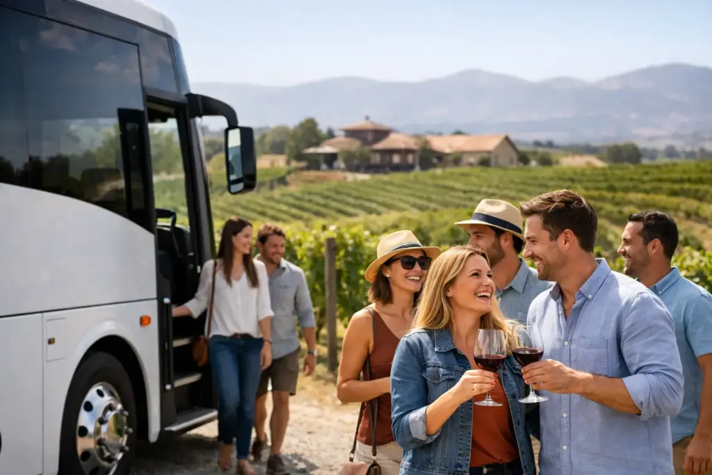 wine tour bus guide